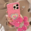 Ins-style colorful heart-shaped bracelet, iPhone 17 phone case, iPhone 15 Pro max, suitable for 13 towel embroidery, 14 soft details Picture